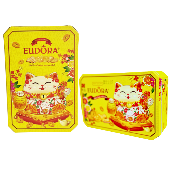 Bánh Quy EUDORA Mèo Thần Tài Hộp Giấy 110g
