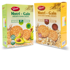 Bánh Yến Mạch Ginnie Không Đường Vị Hạt Sen và Vị Quả Bơ Hộp 200g