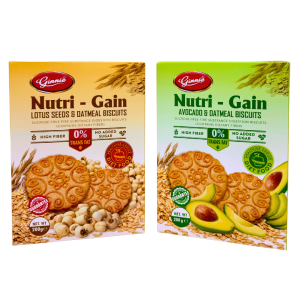 Bánh Yến Mạch GINNIE Không Đường Vị Hạt Sen Và Vị Quả Bơ Hộp 200g