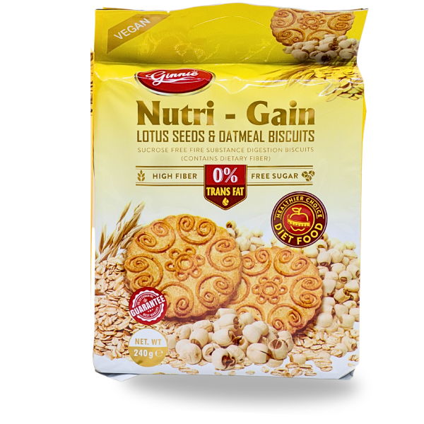 Bánh Yến Mạch Ginnie Không Đường Vị Hạt Sen Túi 240g