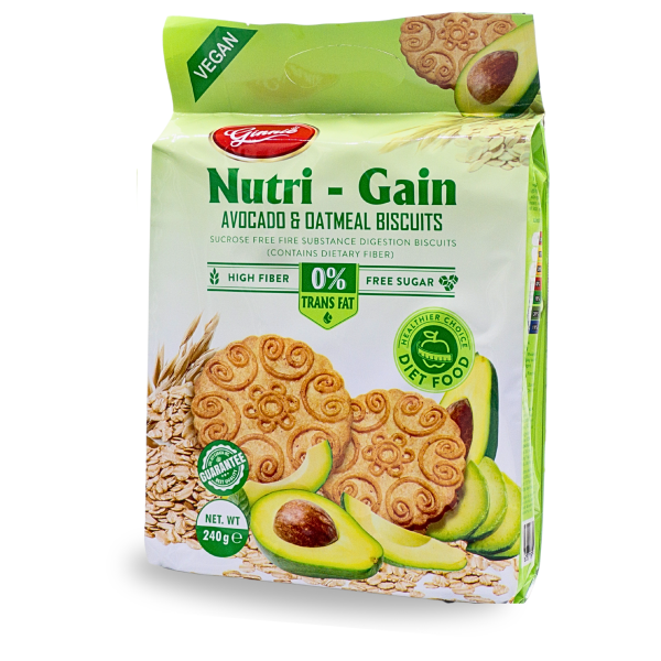 Bánh Yến Mạch Ginnie Không Đường Vị Quả Bơ Túi 240g