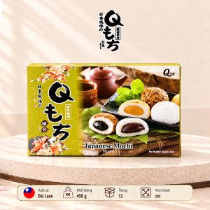 Mochi Qidea tổng hợp (3 vị khoai môn, trà xanh, đậu đỏ) Hộp 450g