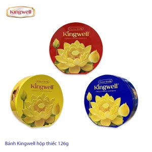Bánh Quy Kingwell Hộp Sắt Hoa Sen 126g
