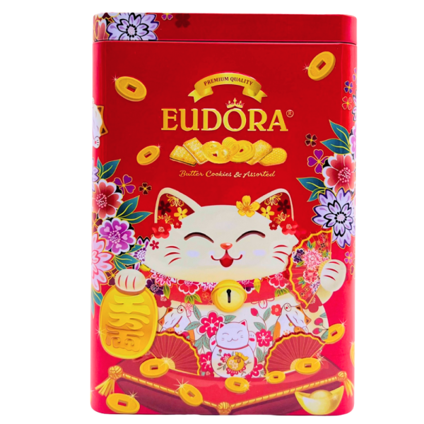 EUDORA Mèo Thần tài Hộp Thiếc 170g