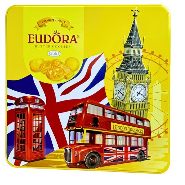 Bánh Quy Bơ EUDORA GOLD CITY Hộp Thiếc 462g
