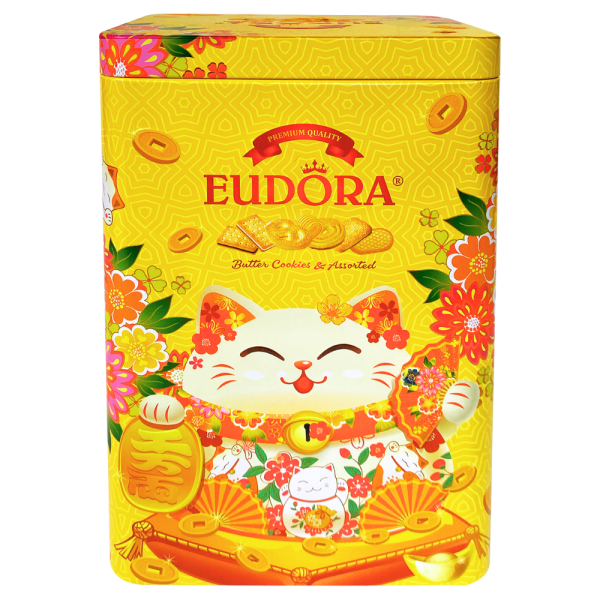 EUDORA Mèo Thần tài Hộp Thiếc 170g