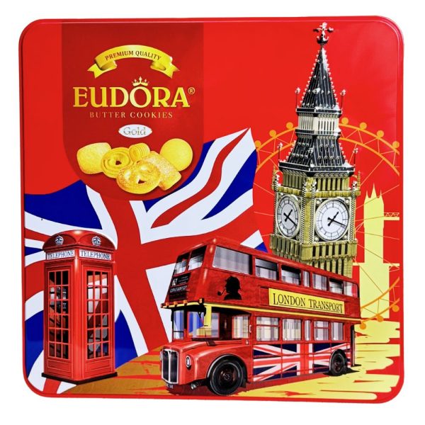 Bánh Quy Bơ EUDORA GOLD CITY Hộp Thiếc 462g