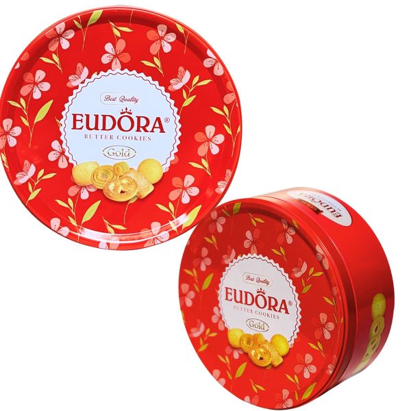 Bánh Quy Bơ Eudora Hộp Thiếc Tròn 112g