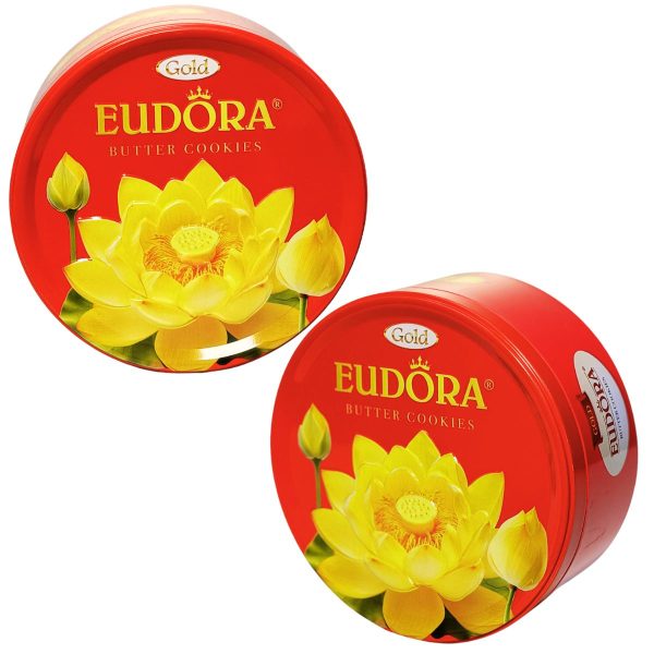 Bánh Quy Bơ Eudora Hộp Thiếc Tròn 112g