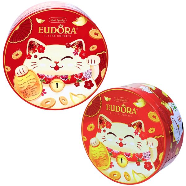 Bánh Quy Bơ Eudora Hộp Thiếc Tròn 112g