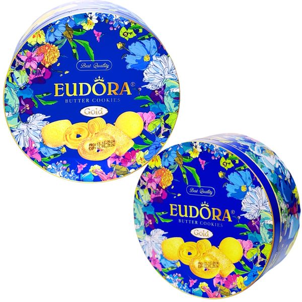 Bánh Quy Bơ Eudora Hộp Thiếc Tròn 112g