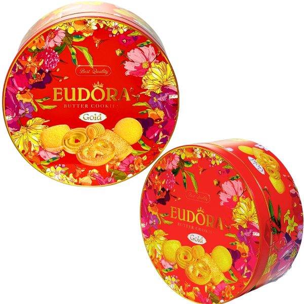 Bánh Quy Bơ Eudora Hộp Thiếc Tròn 112g