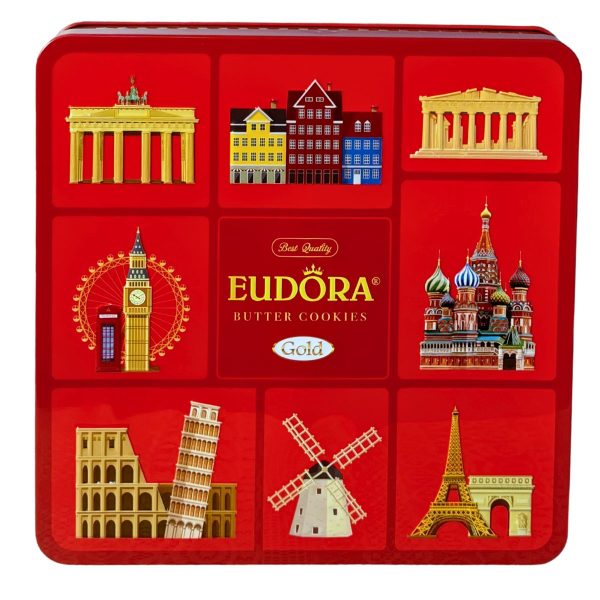 Bánh Quy Bơ EUDORA GOLD Europe Hộp Thiếc 630g