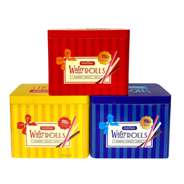 Bánh Quế Cuộn Kem EUDORA Hộp Thiếc 400g