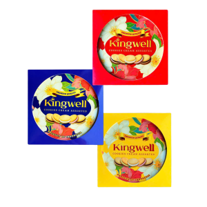 Bánh Quy Kingwell Hộp Sắt Hoa 308g
