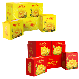 Bánh quy Eudora lễ Hộp giấy Hoa Sen 54g